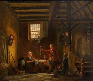 Interior Scene, With Fisherman Presenting His Catch Interior Scene, With Fisherman Presenting His Catch