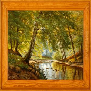 A Stream Through A Summerforest by A. G. Jacobsen