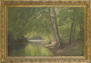 A Quiet Stretch Of River by August Jacobsen