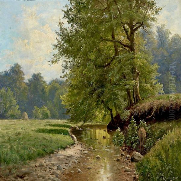The Stream In Lellinge Forest - view 1