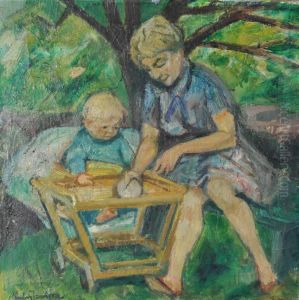 Woman And Child by Carl Ludwig Jacobsen