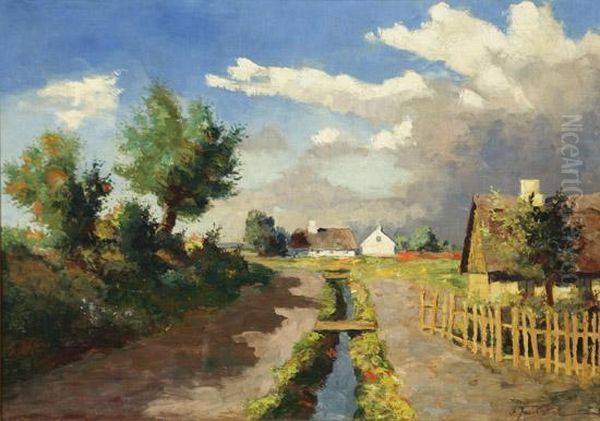 Landscape With Country Road And Village, Summer - view 1