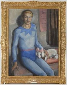 Un Arlequin Avec Son Chien by Frederick Wilhelm Jacobsen