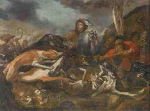 Wildschweinjagd by Juriaen Jacobsen