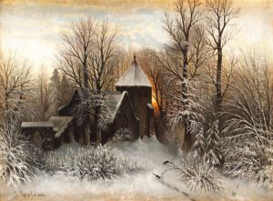 Vinterlandskap Med Kyrka (winter Landscape Withchurch) by Sophus Jacobsen