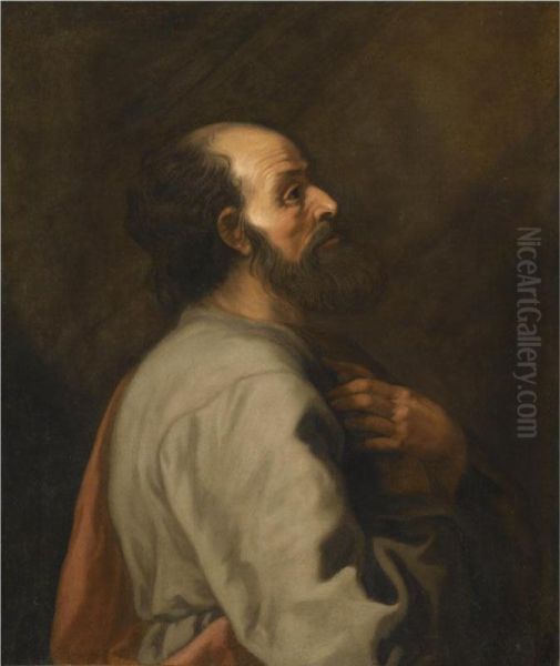 A Bearded Figure, Standing In Profile, At Prayer - view 1