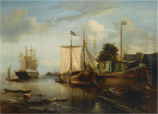 Moored Ships In A Calm - view 1