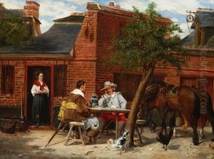 Cavaliers Seated Outside A Tavern