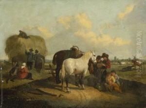 Rast Bei Der Heuernte. by Joseph Jacops