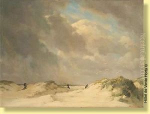 Promeneurs Dans Les Dunes by Georges Philippe Jacqmotte