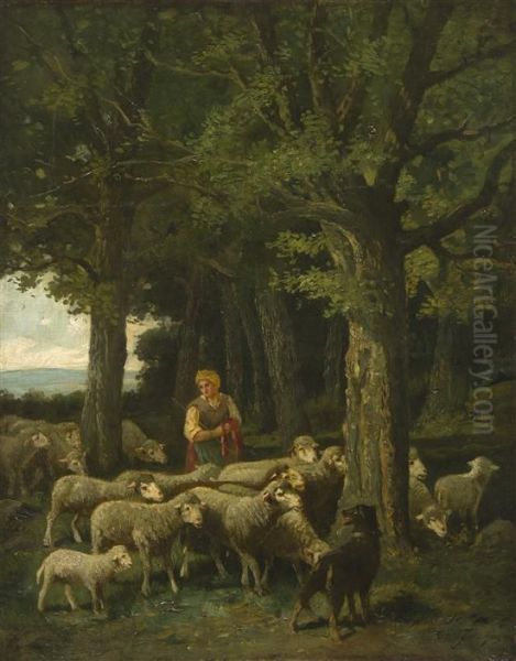 Shepherdess And Her Flock - view 1