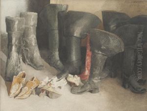 Study Of Boots And Shoes by Henri Alfred M. Jacquemart