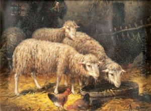 Moutons A La Bergerie by Charles Jacques