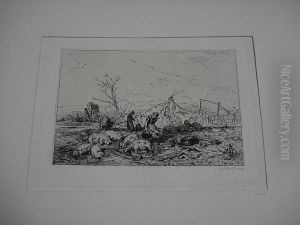 Troupeau De Cochons by Charles Jacques