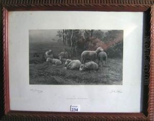 Bergere Et Ses Moutons by Charles Jacques