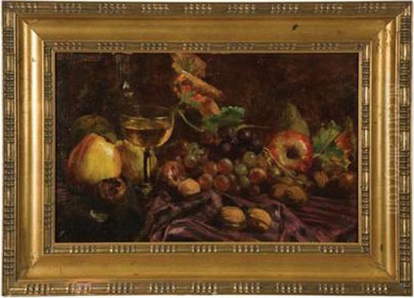 Fruit With A Glass Of Wine - view 1