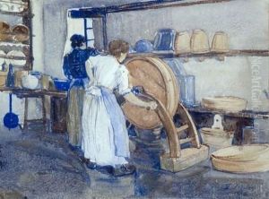 Interieur De Ferme (fabrication Du Gruyere) by Francois Jacques