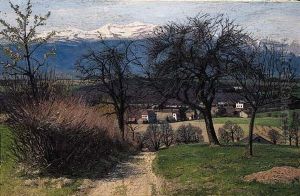 Fruhlingslandschaft Bei Genf (grand Saconnex) by Jean Pierre Jacques