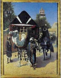 L'arrivee Au Caravanserail by Charles Emmanuel Jadin