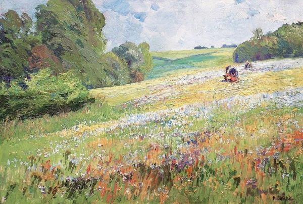 Picking Flowers On A Meadow In Summertime - view 1