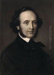 Portrait Of Felix Mendelssohn by Carl Jaeger