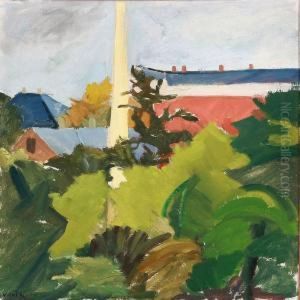 Garden Scene With Buildings by Ville Jais-Nielsen