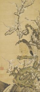 Hawk On A Blossoming Plum Branch by Ito Jakuchu