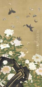 Butterflies And Peonies by Ito Jakuchu