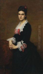 Jeune Femme A La Rose by Charles Francois Jalabert