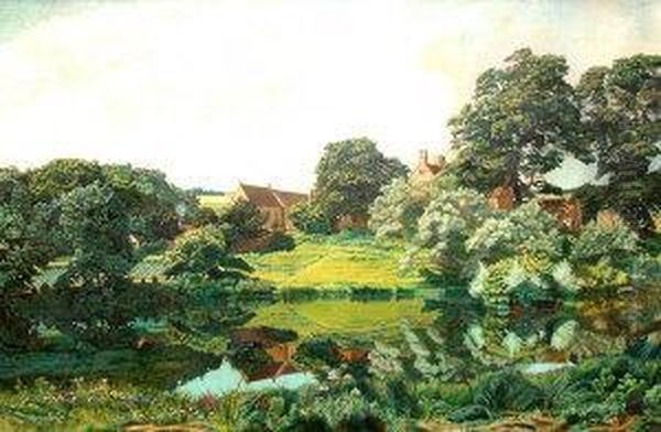 On Canvas, Signed, In A Stepped Oak 1930's Frame, 66x101cm. Note: The Artist Worked With Sir Edwin Lutyens At The Department Of Architecture, London University, Exhibited At The Ra From 1911, Neac And Goupil Gallery. The Tate Gallery Holds A Work By The A - view 1
