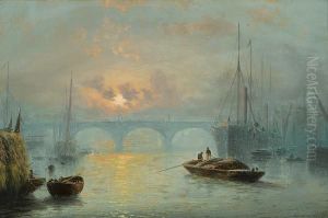 A View Of The Thames At Sunset by David James