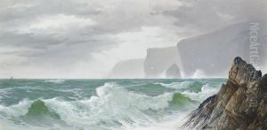 Waves Crashing Onto The Cornish Coast by David James