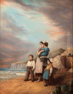 Fisher-family By The Shore by Edith Augusta James