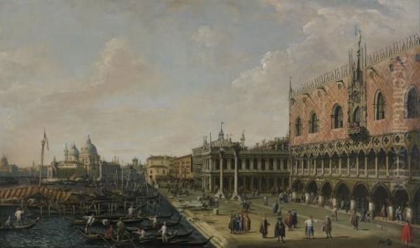 Vue De La Piazetta Et Du Palais Des Doges Vers La Salute Et Le Pont Du Rialto Du Cote Sud - view 1