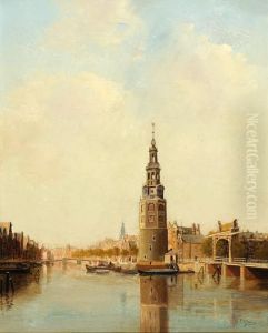 View Of The Montelbaanstoren by Diederik Franciscus Jamin