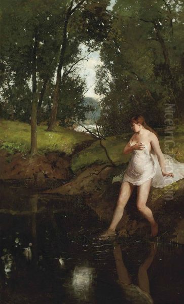 Bathing In A Forest Lake - view 1