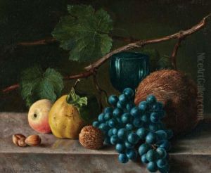 Stilleven Met Druiven Kokosnoot by Hendrik Willem Jan Carel Sjoerdsma