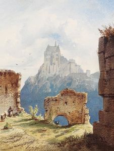 Ruinen Mit Blick Auf Eine Burg by Christian Jank