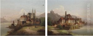 Gezicht Op De Apollinariskerk Teremagen En Gezicht Te Danstein by J. Wilhelm Jankowski