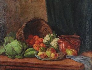 Martwa Natura Z Koszem I Owocami by Stanislaw Jankowski