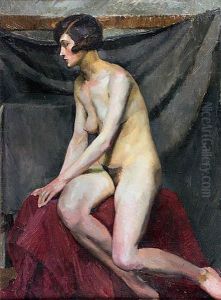 Akt W Pracowni by Stanislaw Jankowski