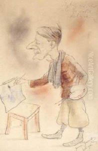 Karykatura Konstantego Mackiewicza (1946) by Stanislaw Jankowski