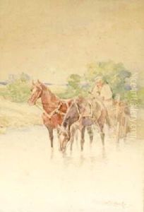 Zaprzeg U Wodopoju (1901) by Stanislaw Jankowski