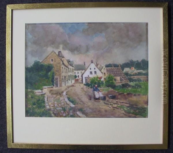 Painting
Description:dorpszicht - view 1
