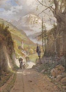 A View To Ramsau Near Berchtesgarden by Georg Janny