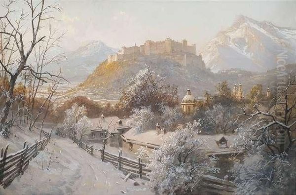 View From Hilltop Tosalzburg In Winter. - view 1