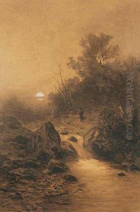 A Landscape With A Hunter by Vaclav Jansa