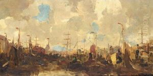 Shipping In A Harbour by Dirk Jansen