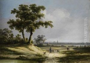 Landschaft Mit Figurenstaffage by Johan Maurisz Jansen
