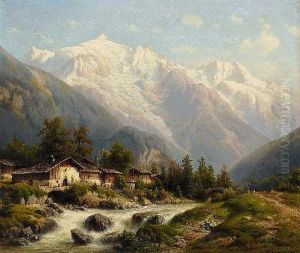 Dorf Am Gebirgsbach
